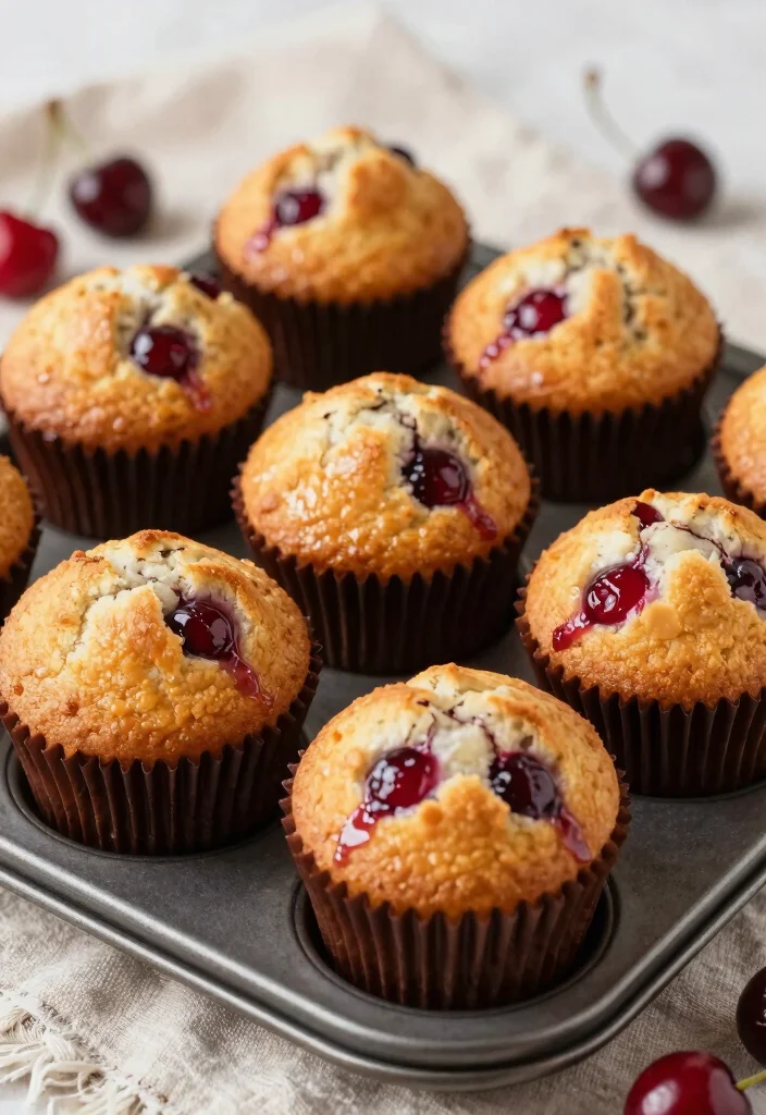 15 Chocolate Cake With Cherries Ideas: Sweet Tart Balance - 8. Cherry Stuffed Chocolate Muffins 1