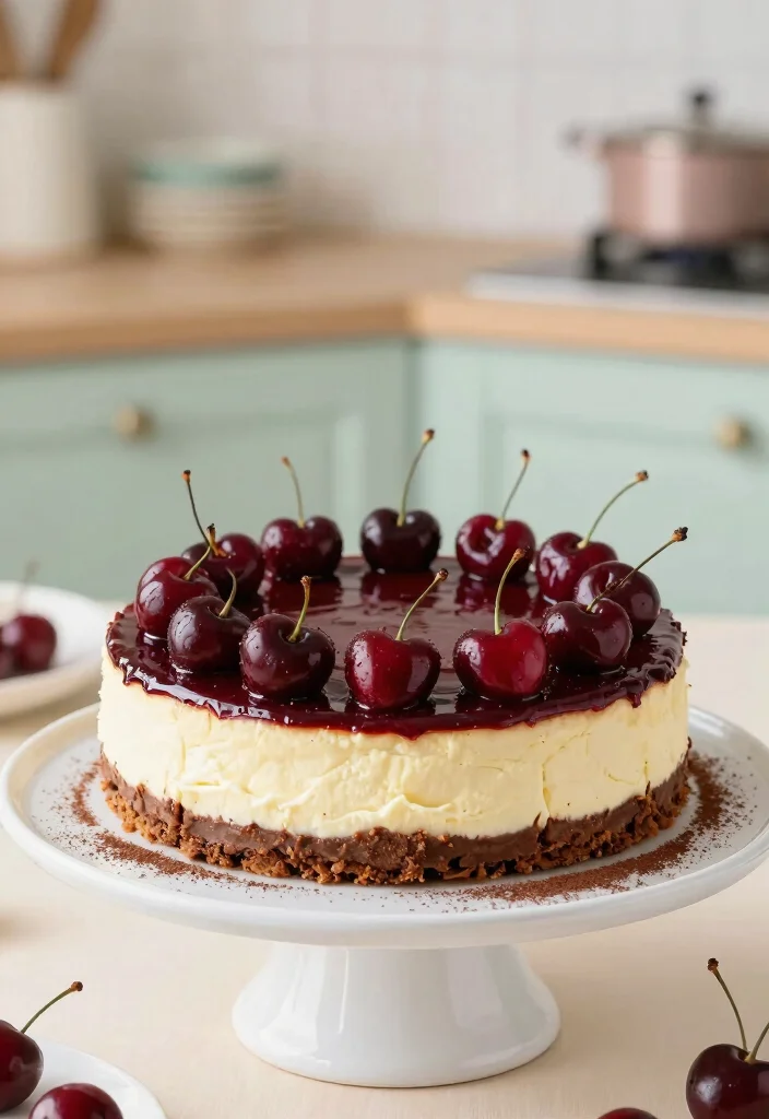 15 Chocolate Cake With Cherries Ideas: Sweet Tart Balance - 9. Cherry Chocolate Cheesecake 1
