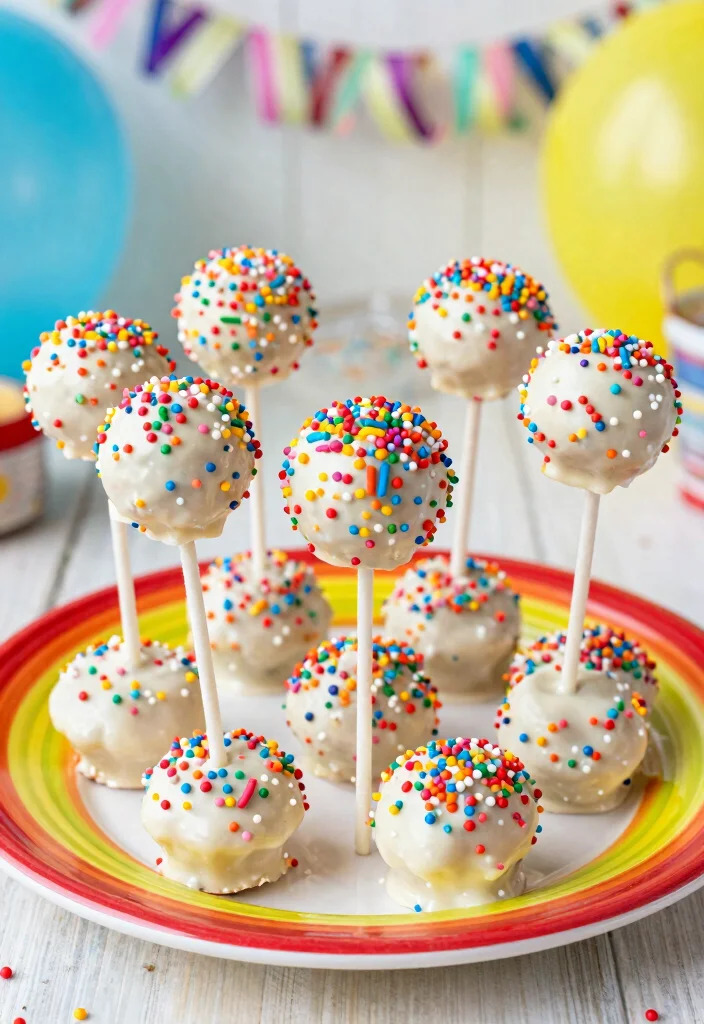 15 Christmas Cake Pops Ideas: Festive Sweet Treats - 10. Funfetti Cake Pops 1
