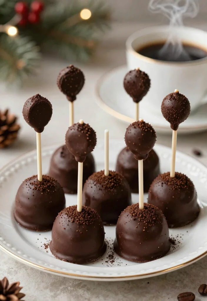 15 Christmas Cake Pops Ideas: Festive Sweet Treats - 14. Mocha Cake Pops 1