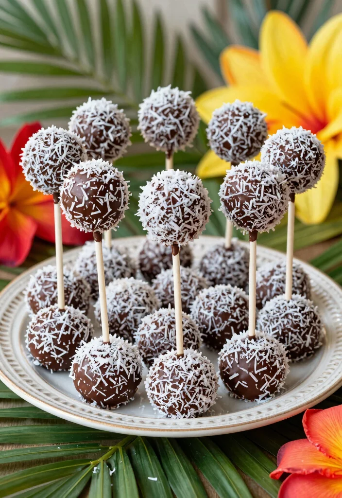 15 Christmas Cake Pops Ideas: Festive Sweet Treats - 15. Choco-Coconut Cake Pops 1