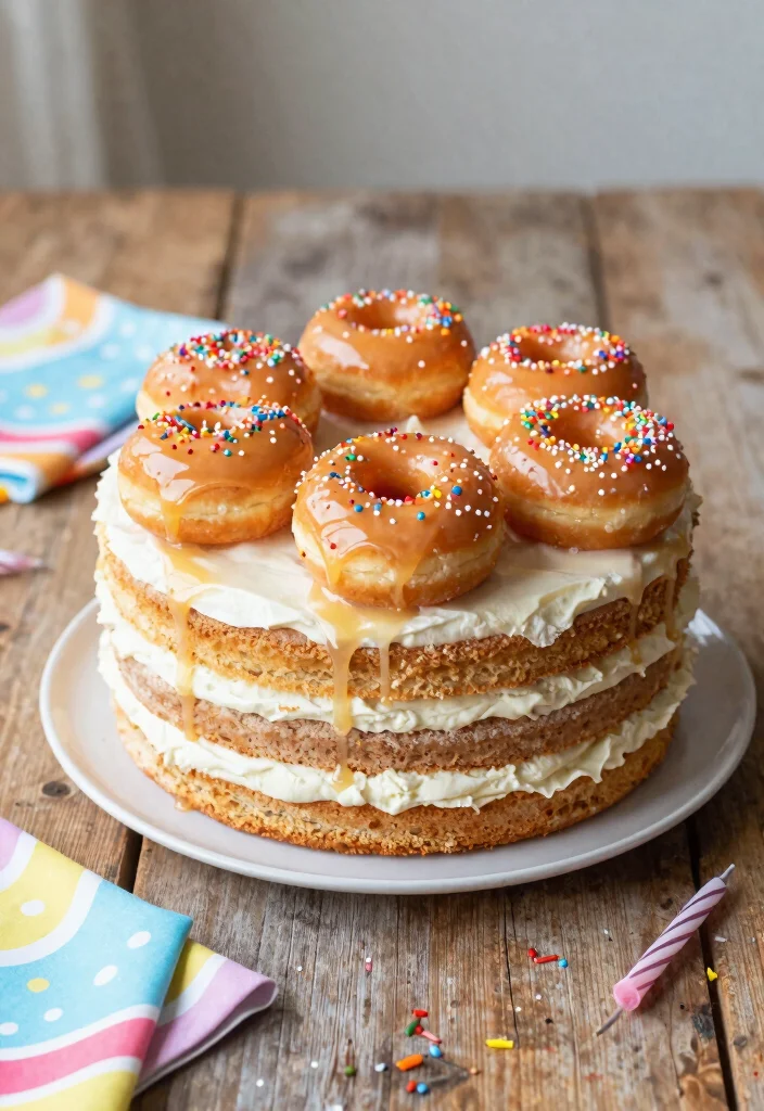 15 Donut Birthday Cake Ideas Fun Sweet and Trendy - 1. Classic Glazed Donut Cake 1