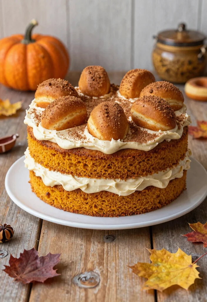 15 Donut Birthday Cake Ideas Fun Sweet and Trendy - 10. Pumpkin Spice Donut Cake 1
