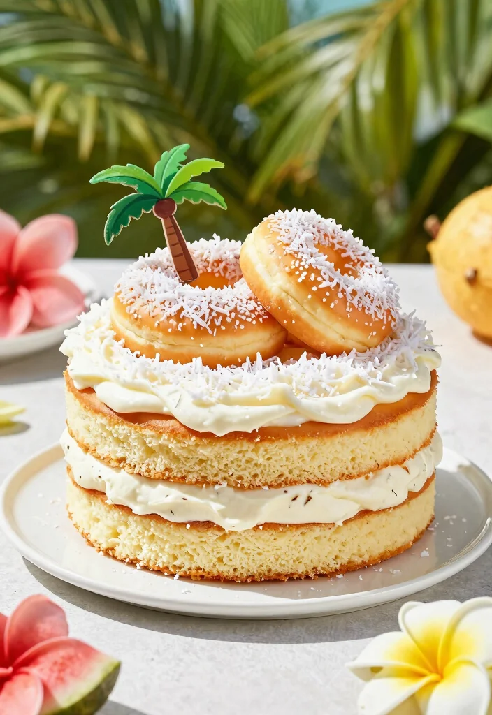 15 Donut Birthday Cake Ideas Fun Sweet and Trendy - 11. Coconut Cream Donut Cake 1