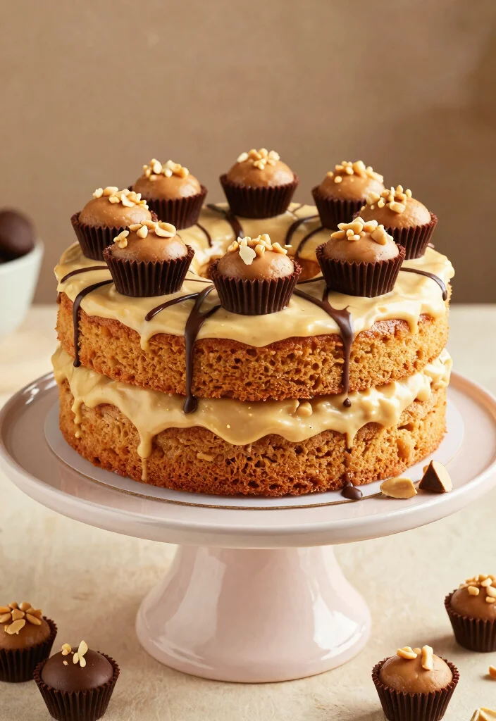 15 Donut Birthday Cake Ideas Fun Sweet and Trendy - 12. Peanut Butter Cup Donut Cake 1