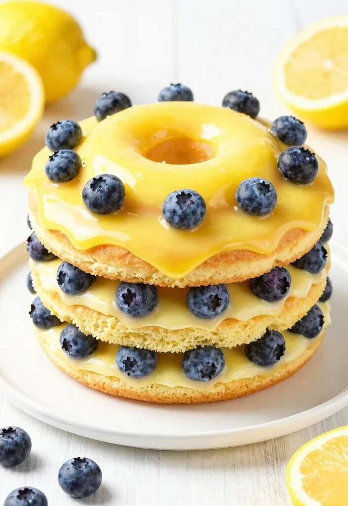 15 Donut Birthday Cake Ideas Fun Sweet and Trendy - 13. Lemon Blueberry Donut Cake 1