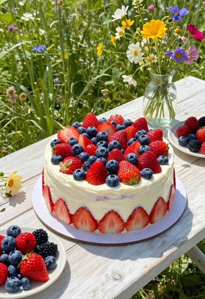 15 Fast One Smash Cake Ideas: Simple Quick Design for Toddler Birthdays - 3. Yogurt and Berry Smash Cake 1