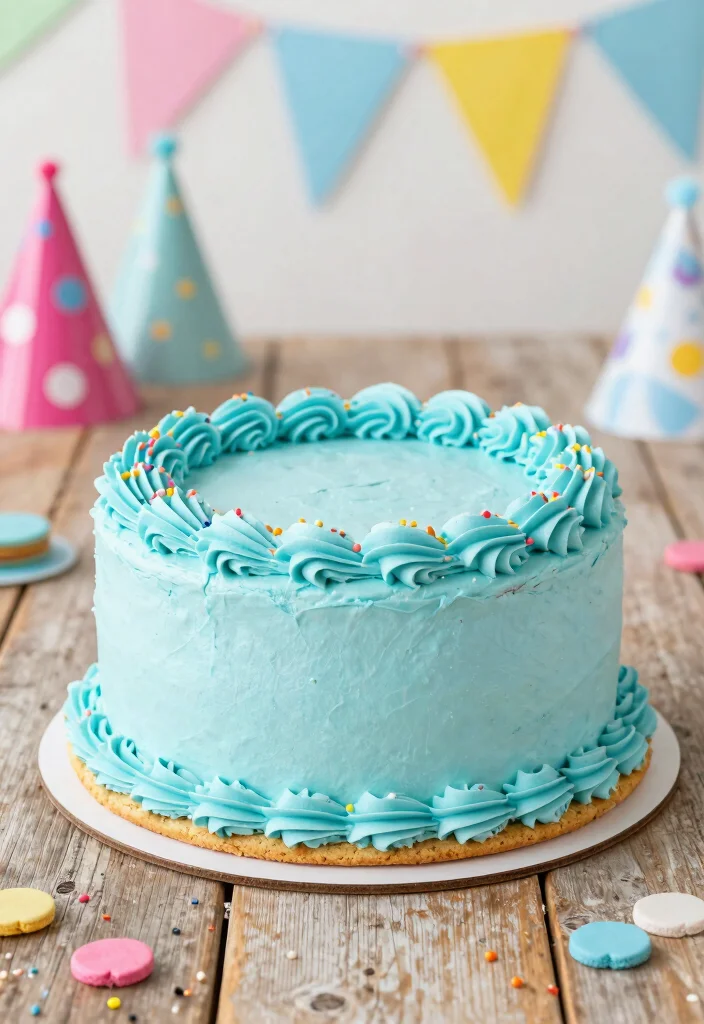 15 Light Blue Birthday Cake Ideas Soft Dreamy Style - 13. Light Blue Cookie Cake 1