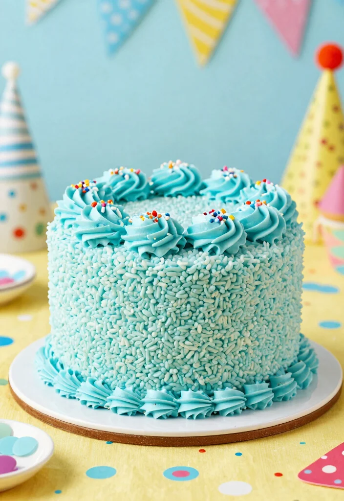 15 Light Blue Birthday Cake Ideas Soft Dreamy Style - 14. Light Blue Rice Krispie Treat Cake 1