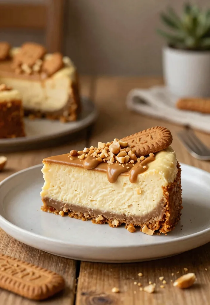 15 No Bake Biscoff Cheesecake Ideas Spiced Creamy Treat - 14. Peanut Butter Biscoff Cheesecake 1