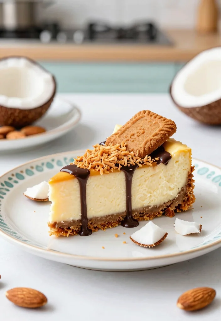 15 No Bake Biscoff Cheesecake Ideas Spiced Creamy Treat - 15. Almond Joy Biscoff Cheesecake 1