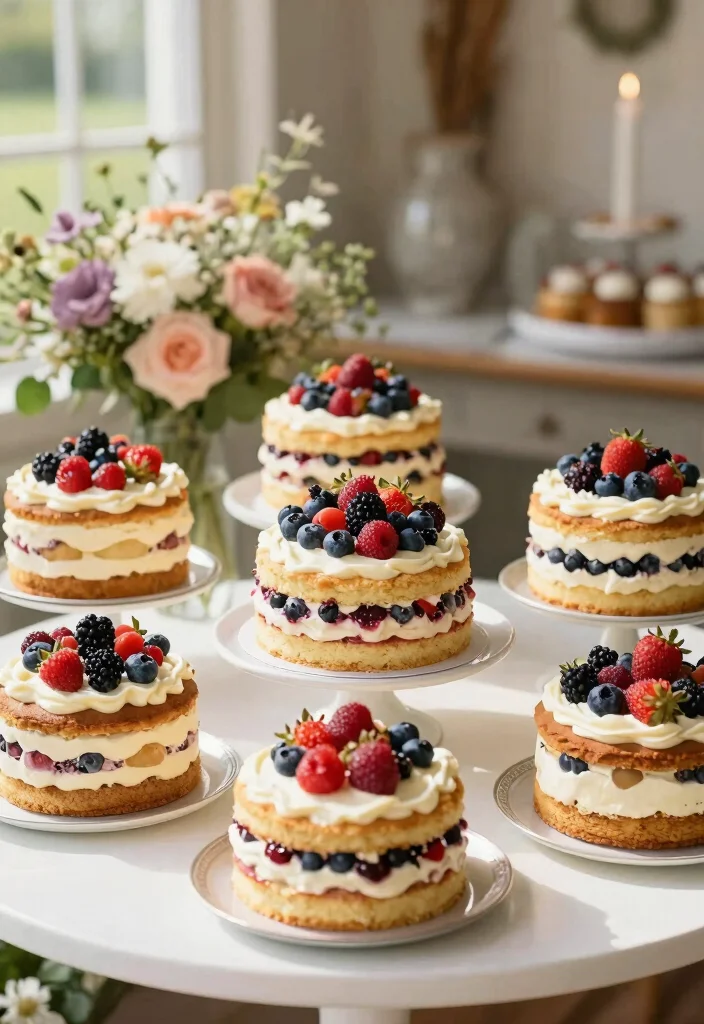 15 Tiny Wedding Cake Ideas for a Minimal Sweet Celebration - 15. Seasonal Berry Layer Cakes 1
