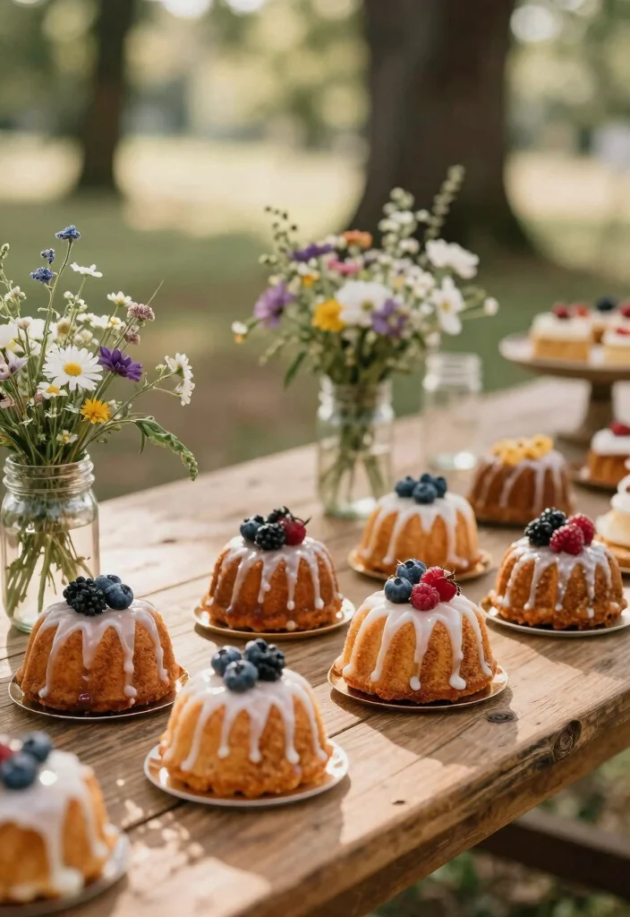 15 Tiny Wedding Cake Ideas for a Minimal Sweet Celebration - 5. Rustic Charm with Bundt Cakes 1