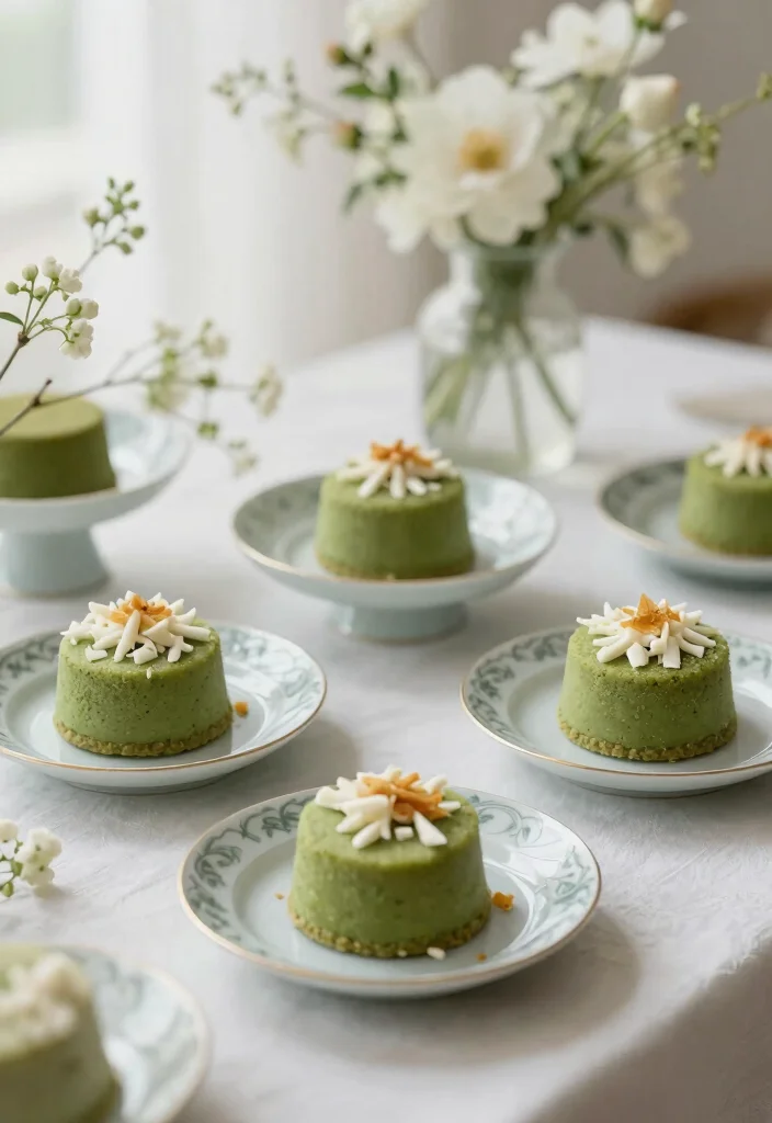 15 Tiny Wedding Cake Ideas for a Minimal Sweet Celebration - 9. Matcha Green Tea Cakes 1