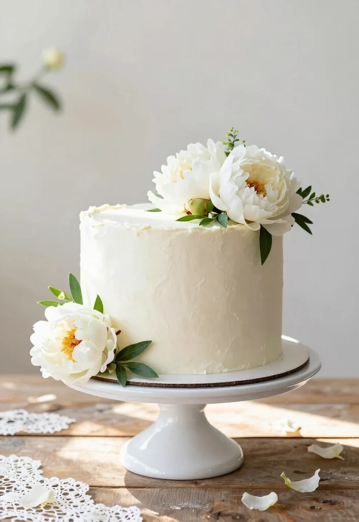 15 Wedding Anniversary Cake Design Simple Elegant Style - 1. Classic White Buttercream Cake 1