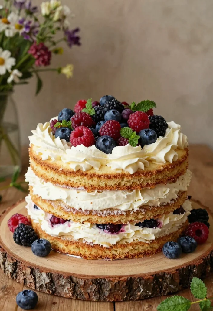 15 Wedding Anniversary Cake Design Simple Elegant Style - 3. Rustic Naked Cake 1