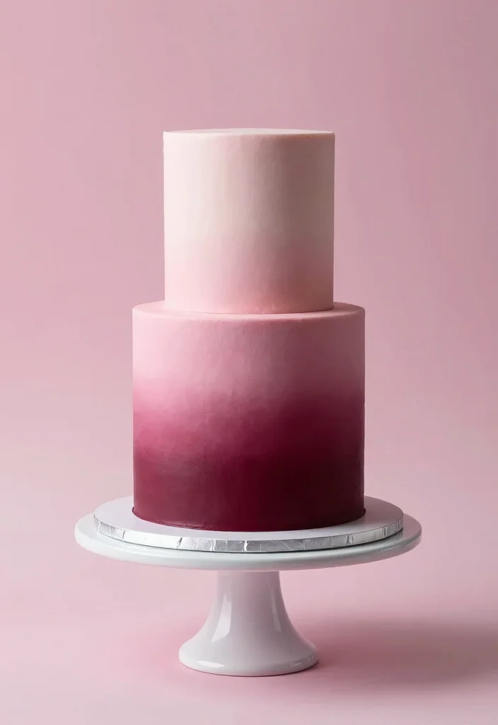 15 Wedding Anniversary Cake Design Simple Elegant Style - 5. Modern Ombre Cake 1