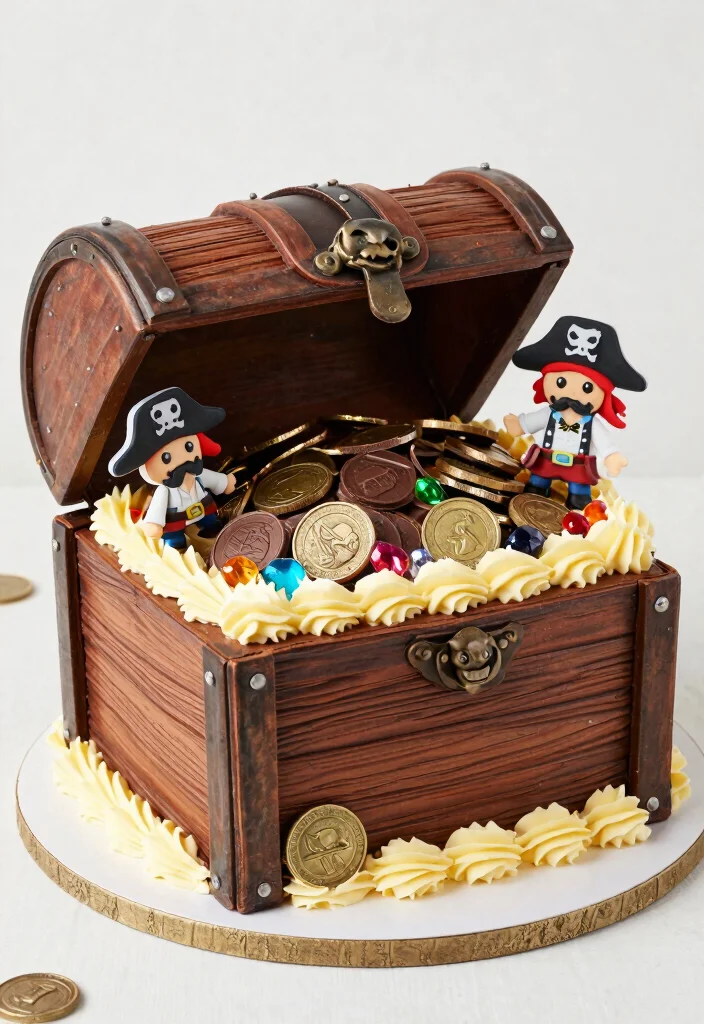 16 Ariel Birthday Cake Ideas: Magical Under the Sea - 15. Treasure Chest Cake 1