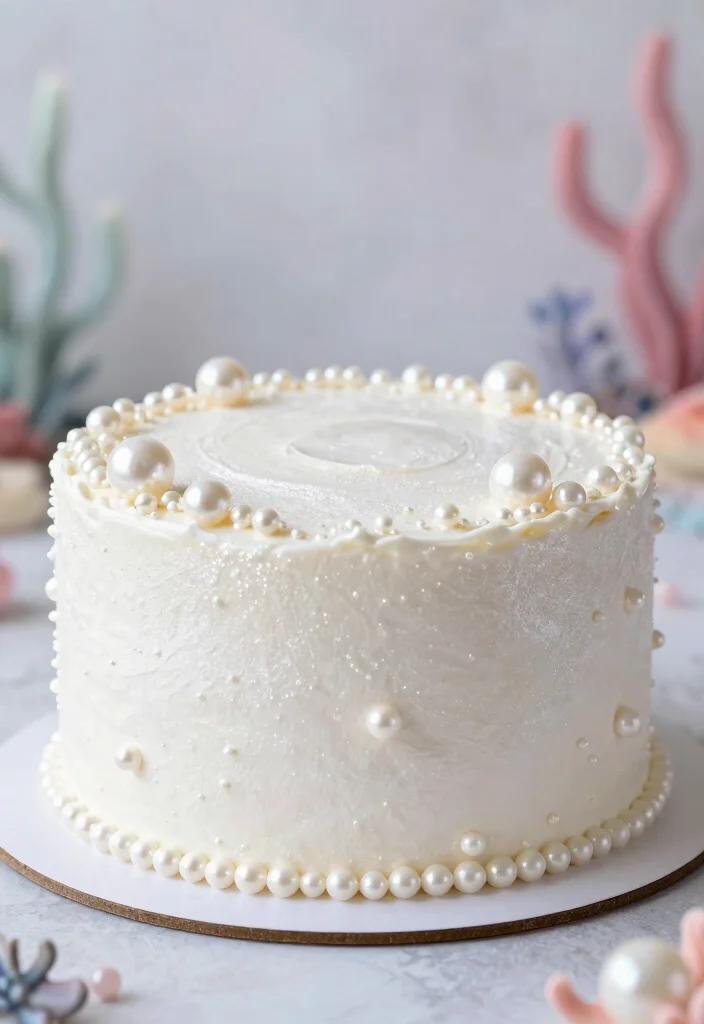 16 Ariel Birthday Cake Ideas: Magical Under the Sea - 8. Magical Pearl Cake 1
