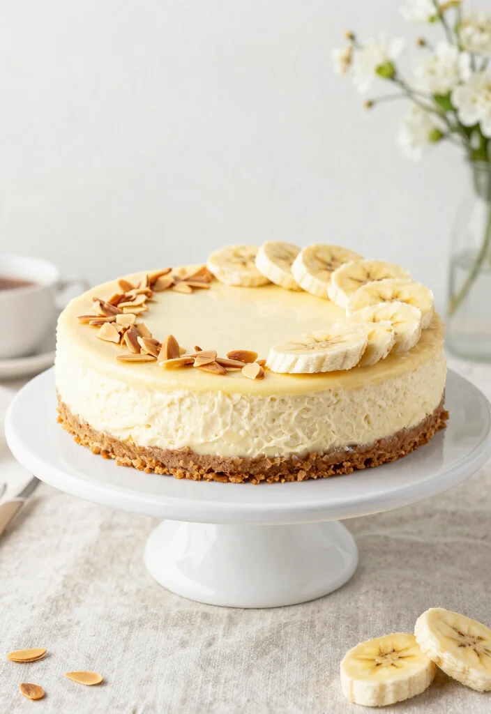 16 Banana Cheesecake Recipe Ideas: Creamy Fruity Fusion - 9. Banana Almond Cheesecake 1