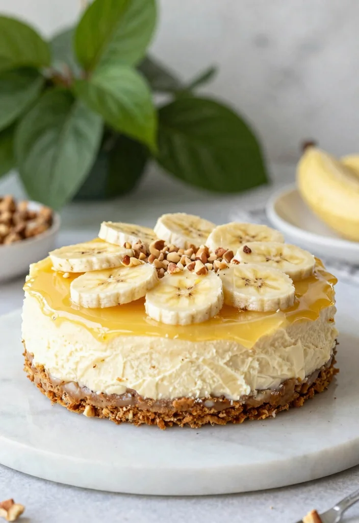 16 Banana Cream Cheesecake Ideas: Smooth Classic Dessert - 3. No-Bake Vegan Banana Cream Cheesecake 1
