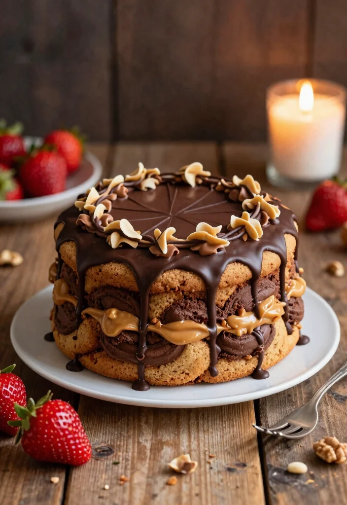 16 Birthday Cookie Cake Ideas Fun Crowd Pleasers - 3. Peanut Butter Chocolate Swirl Cookie Cake 1