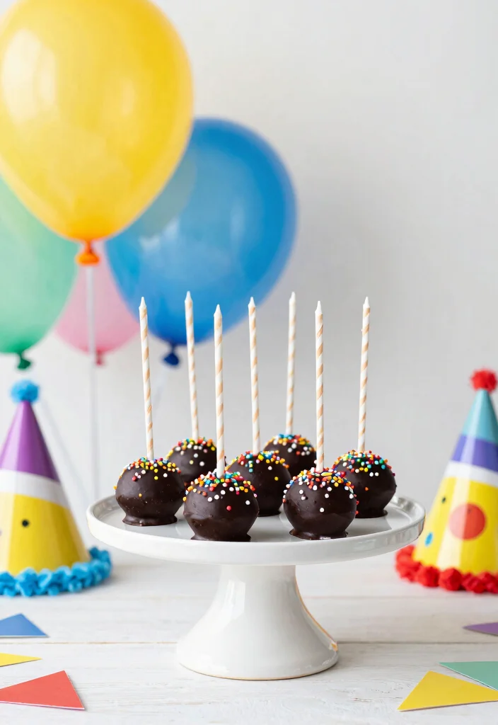 16 Black Cake Pops Ideas: Chic Bold Desserts - 16. Birthday Celebration Black Cake Pops 1