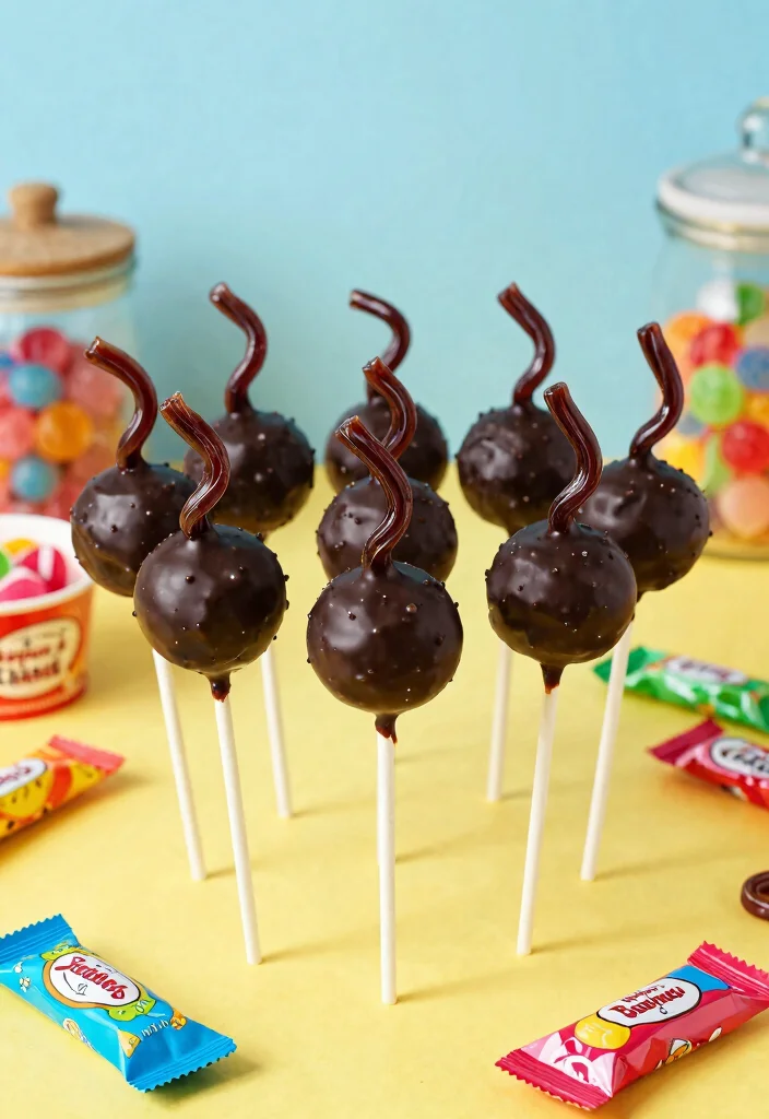 16 Black Cake Pops Ideas: Chic Bold Desserts - 6. Black Licorice Cake Pops 1