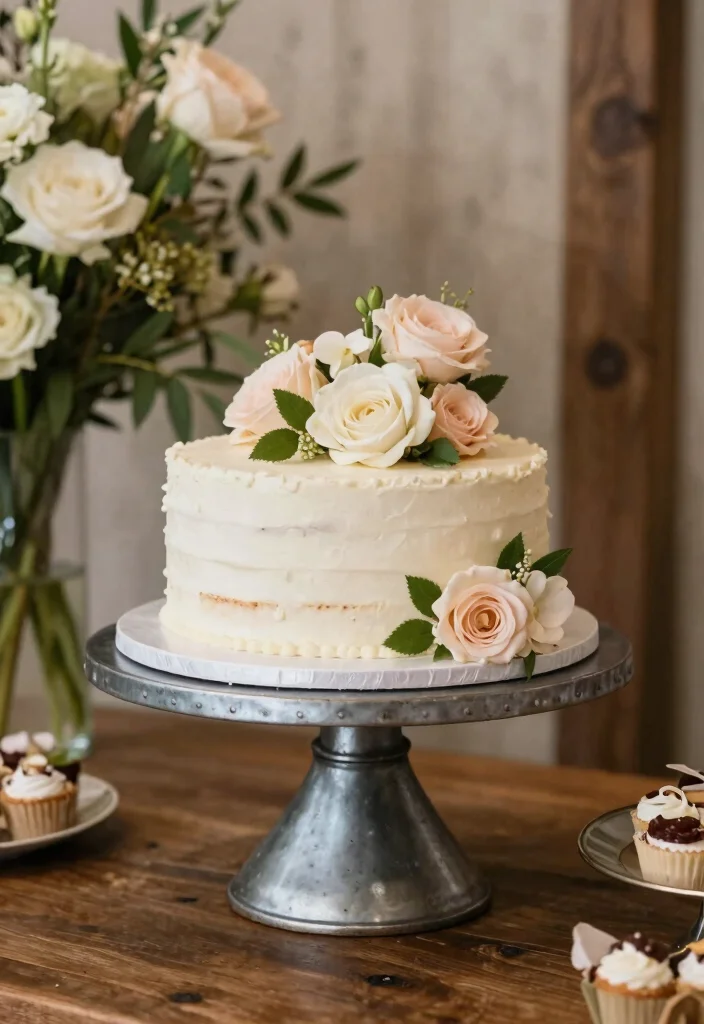 16 Cake Stand Wedding Ideas Styled Dessert Focus - 10. Rustic Metal Cake Stands 1