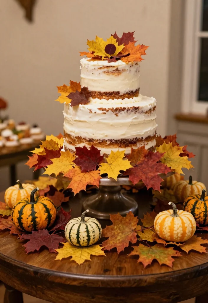 16 Cake Stand Wedding Ideas Styled Dessert Focus - 12. Seasonal-Themed Cake Stands 1