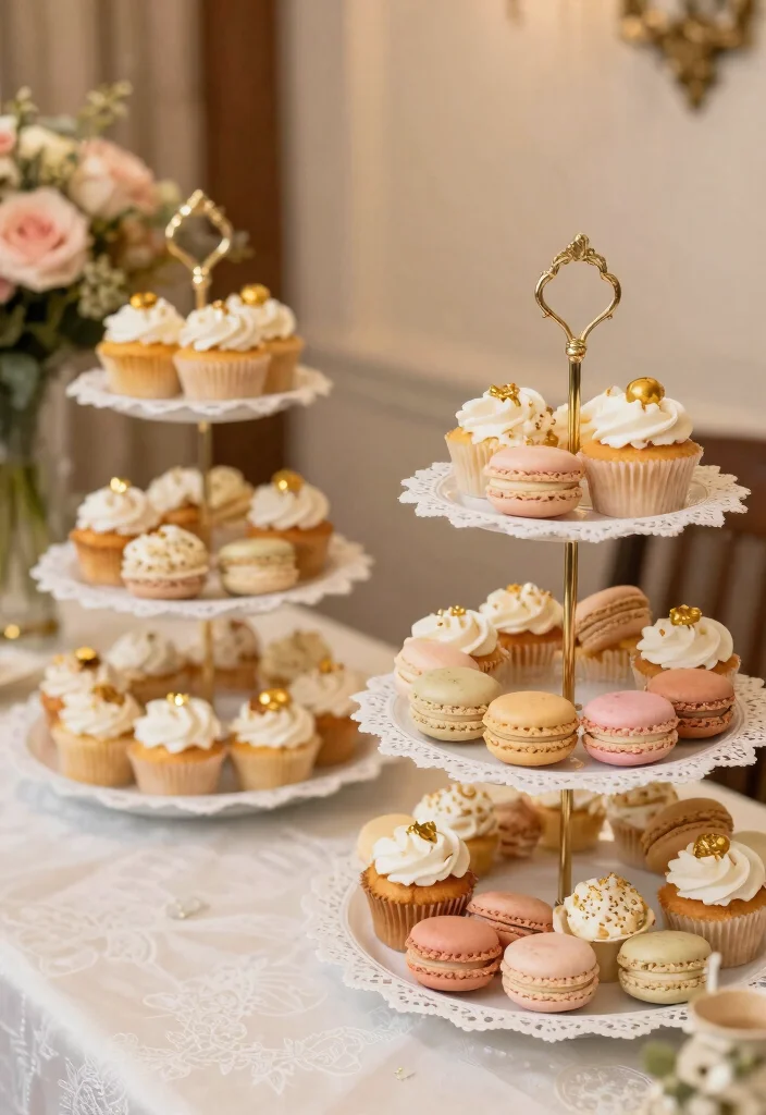 16 Cake Stand Wedding Ideas Styled Dessert Focus - 2. Vintage-Inspired Tiered Stands 1