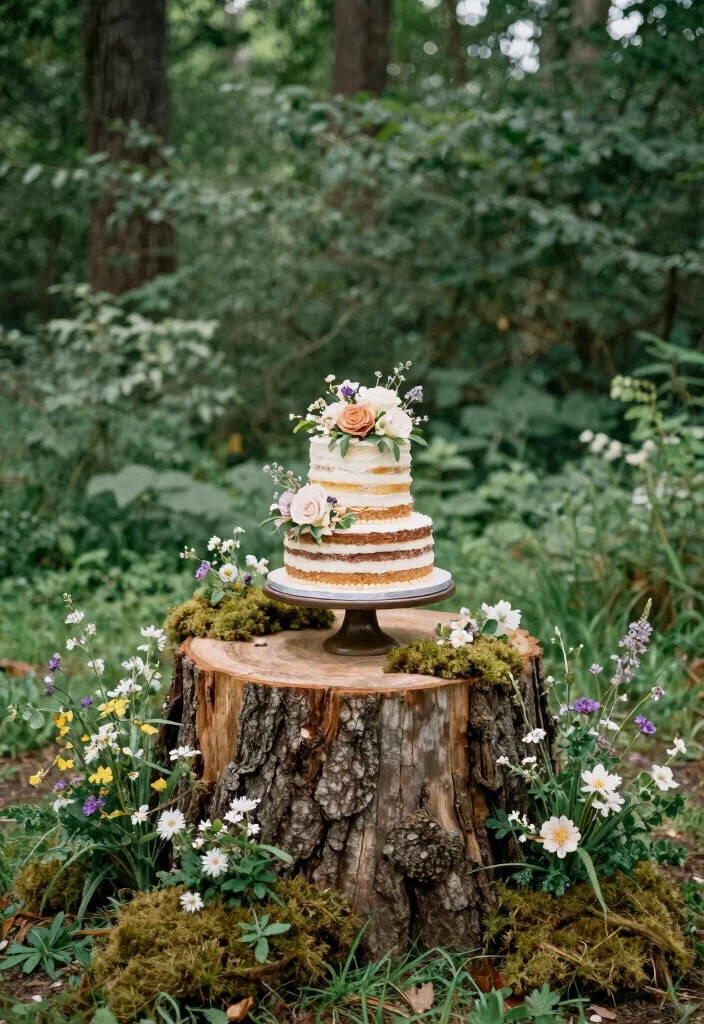 16 Cake Stand Wedding Ideas Styled Dessert Focus - 5. Nature-Inspired Elements 1
