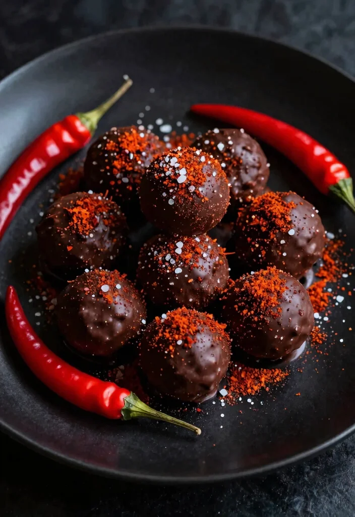 16 Chocolate Cake Balls Ideas: Bite-Size Indulgence - 15. Spicy Chili Chocolate Cake Balls 1