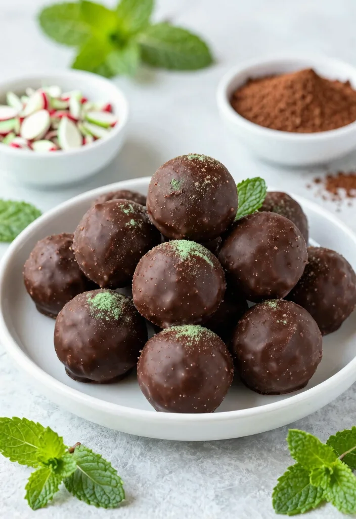 16 Chocolate Cake Balls Ideas: Bite-Size Indulgence - 4. Mint Chocolate Delight Cake Balls 1