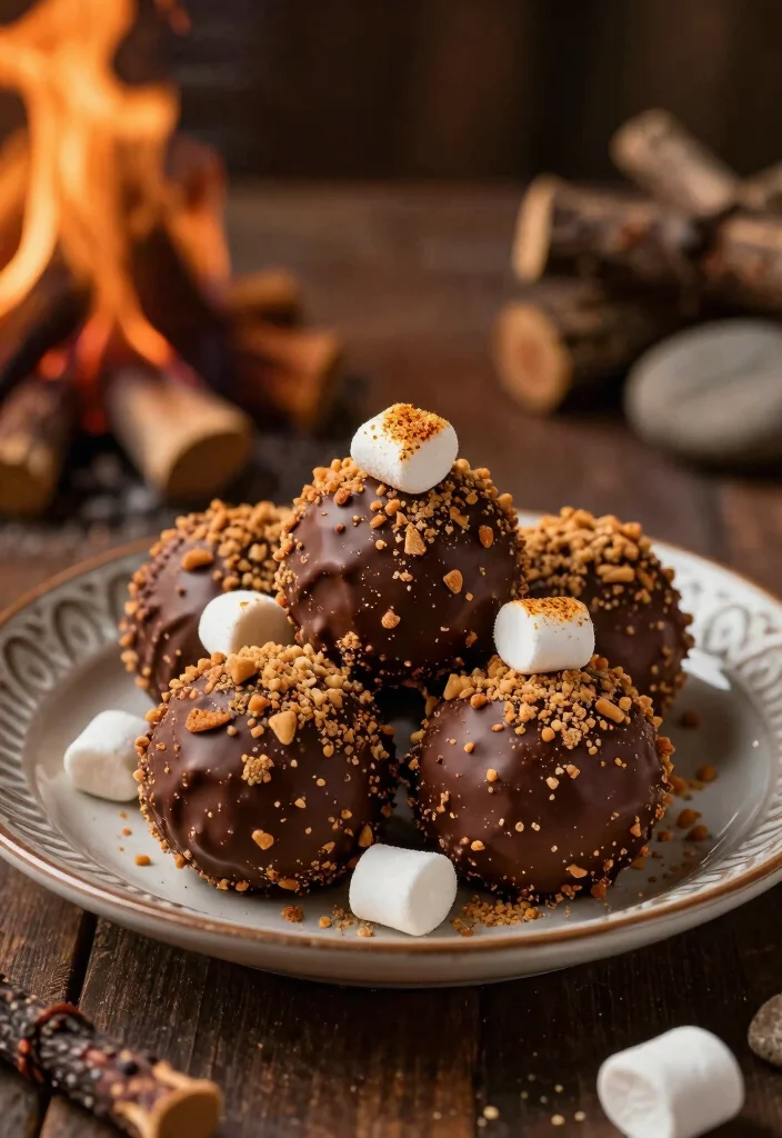 16 Chocolate Cake Balls Ideas: Bite-Size Indulgence - 6. S'mores Chocolate Cake Balls 1