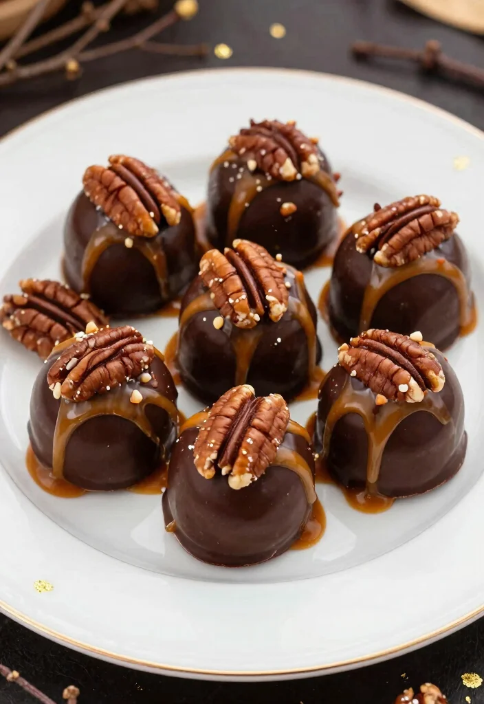 16 Chocolate Cake Balls Ideas: Bite-Size Indulgence - 9. Caramel Pecan Chocolate Cake Balls 1