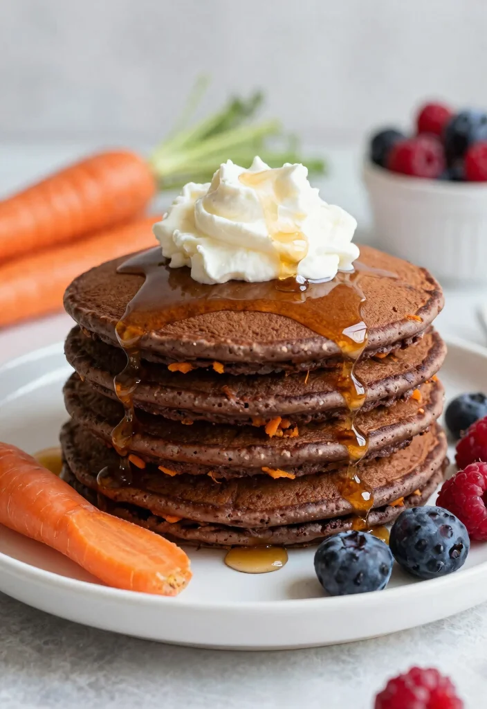 16 Chocolate Carrot Cake Ideas Spiced Rich Fusion - 8. Chocolate Carrot Cake Pancakes 1