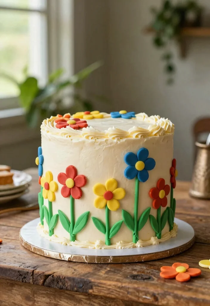 16 Cowboy Smash Cake Ideas for a Rustic Western Theme - 10. Prairie Flower Cake 1