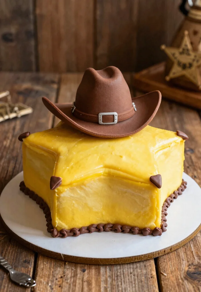 16 Cowboy Smash Cake Ideas for a Rustic Western Theme - 13. Sheriff’s Badge Cake 1
