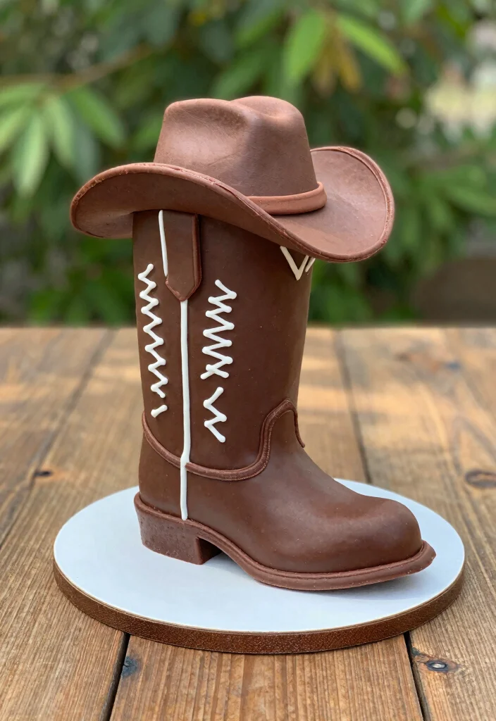 16 Cowboy Smash Cake Ideas for a Rustic Western Theme - 2. Cowboy Boot Cake 1