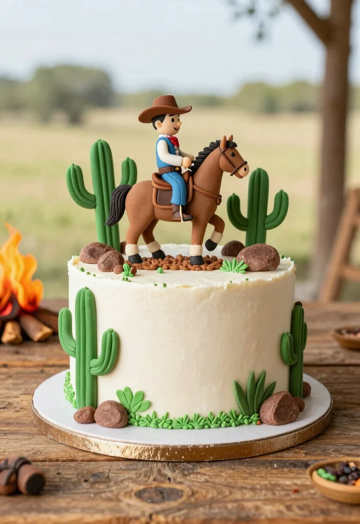 16 Cowboy Smash Cake Ideas for a Rustic Western Theme - 8. Wild West Adventure Cake 1