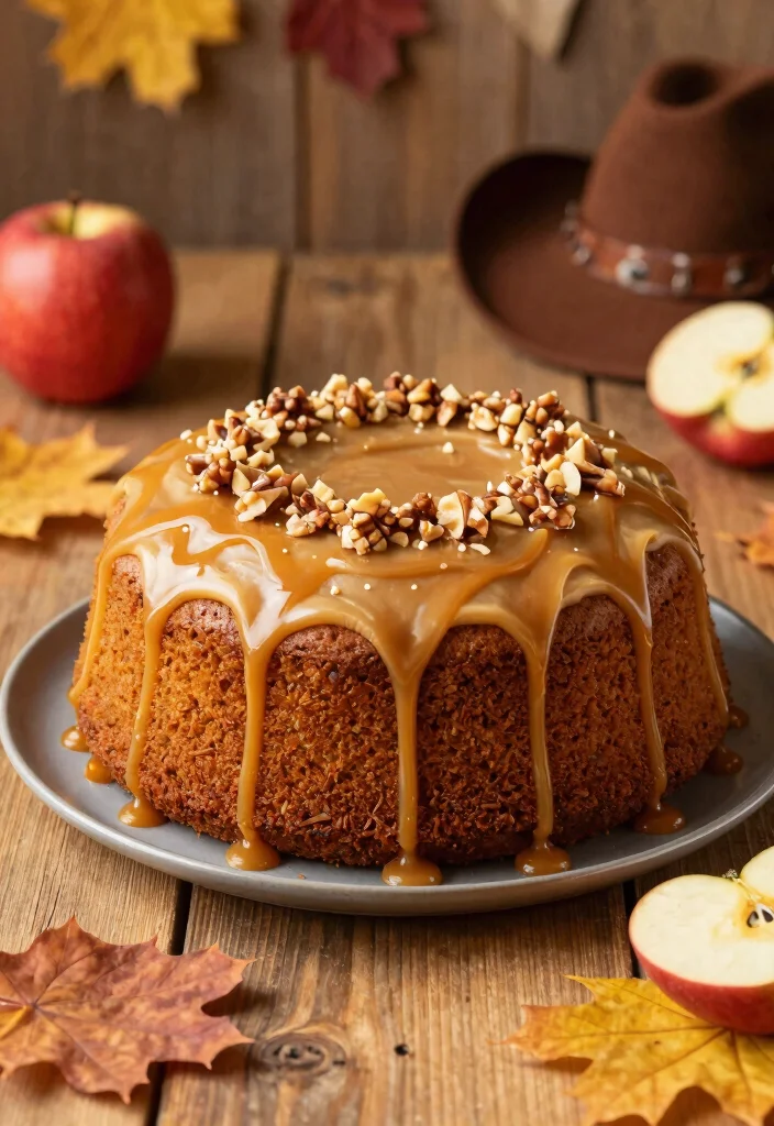 16 Cowboy Smash Cake Ideas for a Rustic Western Theme - 9. Rustic Caramel Apple Cake 1