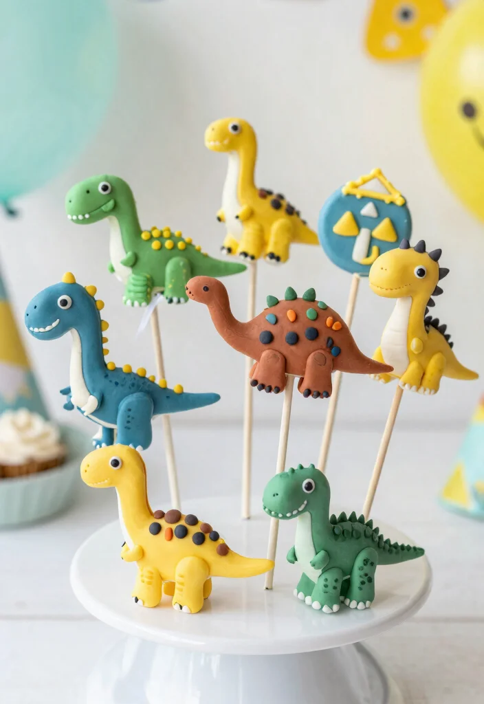 16 Dino Cake Pops Ideas Fun Prehistoric Theme - 10. Dino Family Cake Pops 1