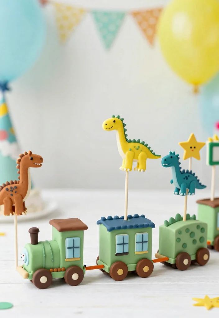 16 Dino Cake Pops Ideas Fun Prehistoric Theme - 13. Dino Train Cake Pops 1
