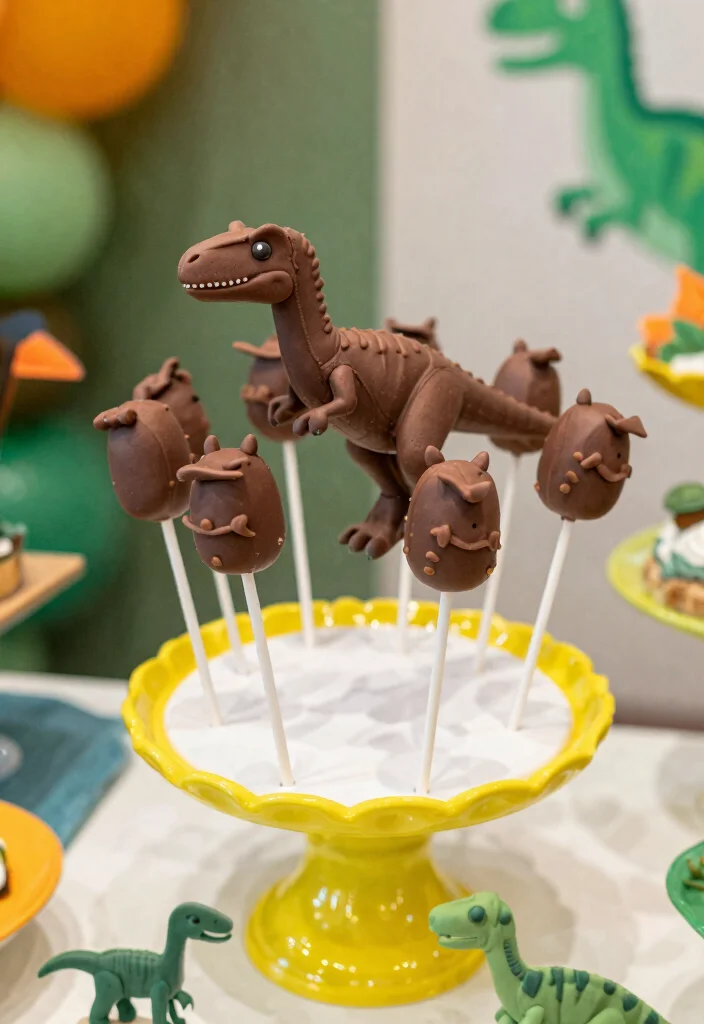 16 Dino Cake Pops Ideas Fun Prehistoric Theme - 5. Velociraptor Cake Pops 1