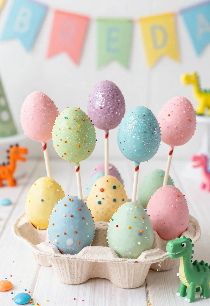 16 Dino Cake Pops Ideas Fun Prehistoric Theme - 6. Dino Egg Cake Pops 1