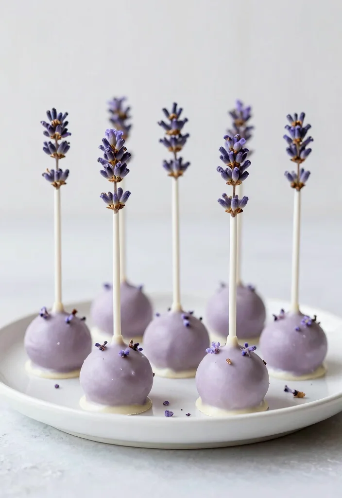 16 Flat Cake Pops Ideas Modern Minimal Style - 11. Lavender Vanilla Flat Cake Pops 1