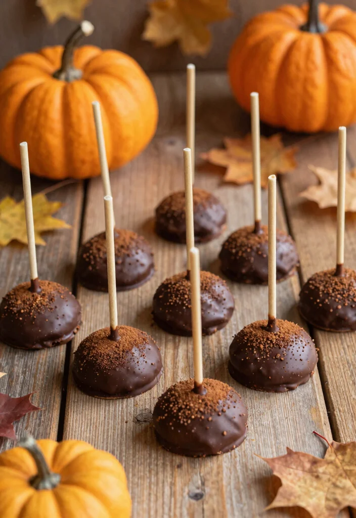 16 Flat Cake Pops Ideas Modern Minimal Style - 8. Pumpkin Spice Flat Cake Pops 1