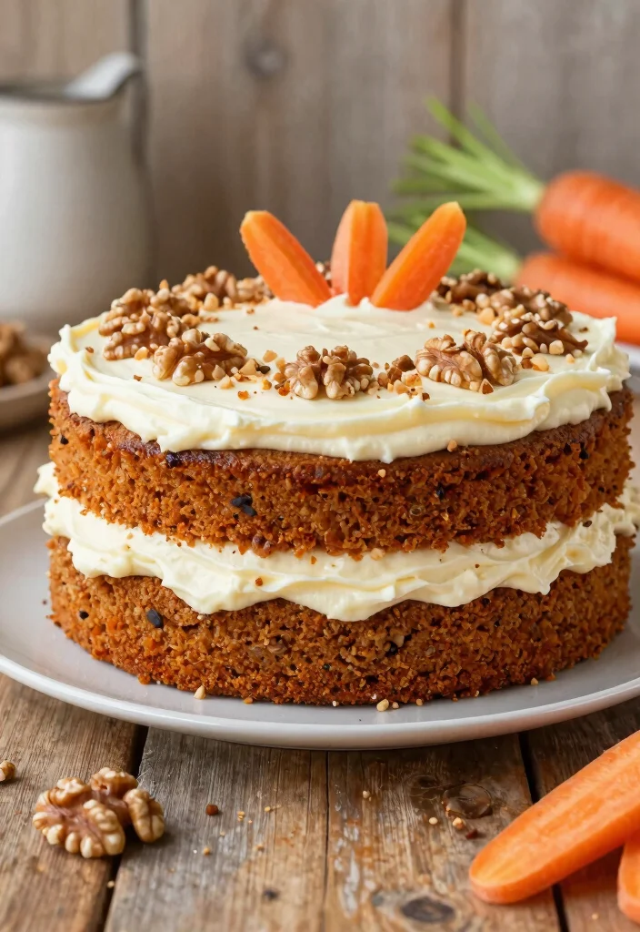 16 Just Married Wedding Cake Ideas in Simple Romantic Style - 15. Carrot Cake with Cream Cheese Frosting 1