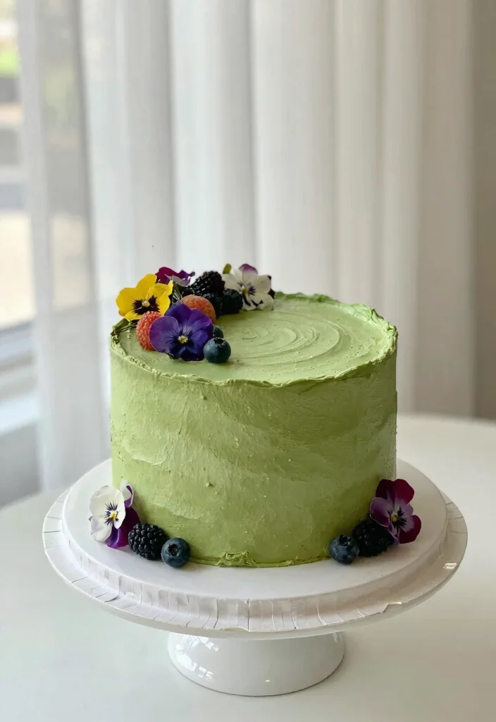 16 Just Married Wedding Cake Ideas in Simple Romantic Style - 16. Matcha Green Tea Cake 1